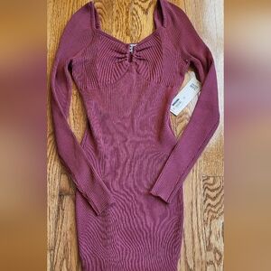 Madden NYC NWT Ribbed Long Sleeve Rust Dress Size M Junior.